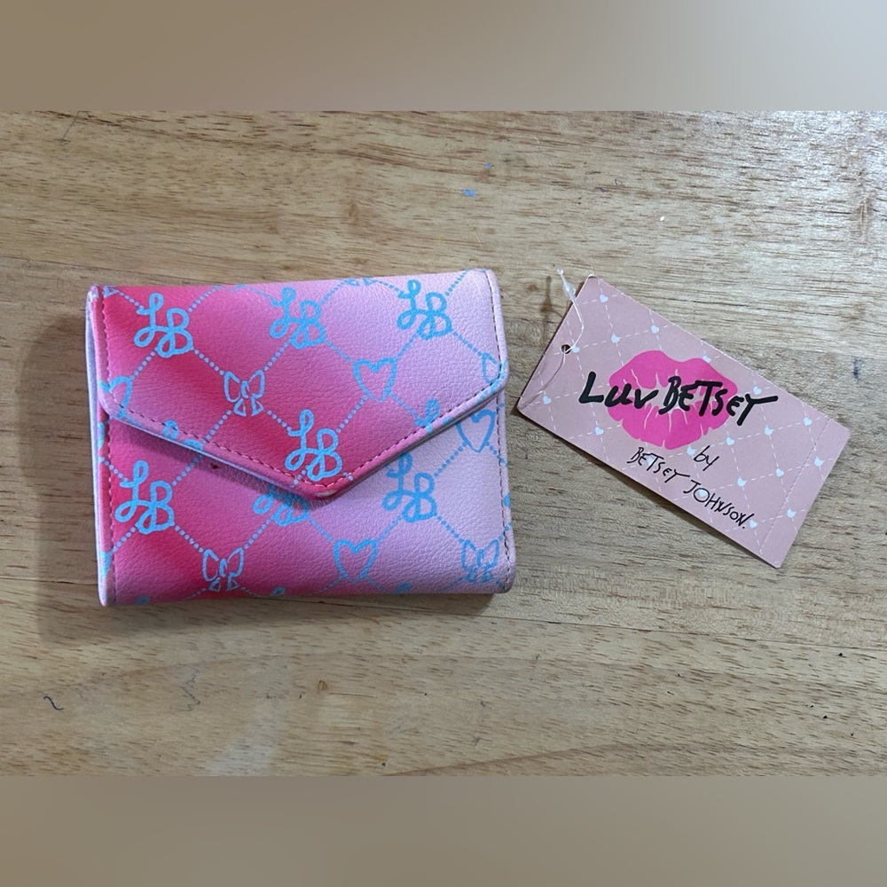 Betsey Johnson Pink and White Wallet